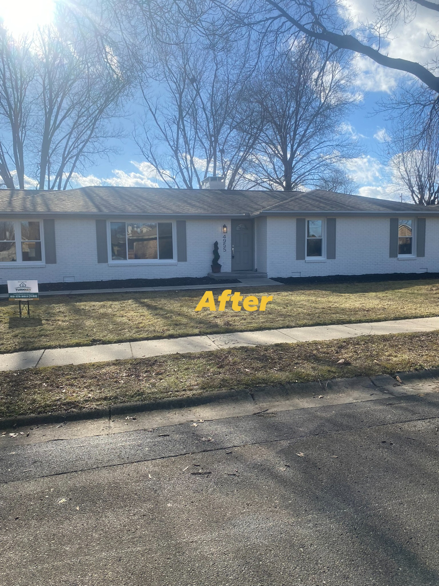 After — Painted white exterior
